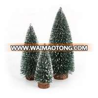 PVC  pine needle flocking white snow Christmas mini tree snow scene christmas tree